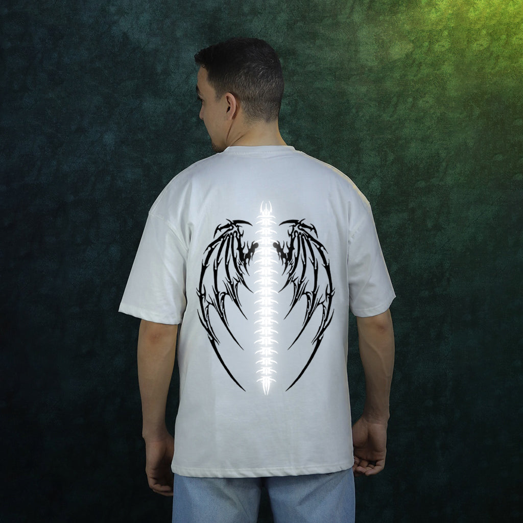 Tribal Spine Wing Tee I White Adition Oversize T-Shirt