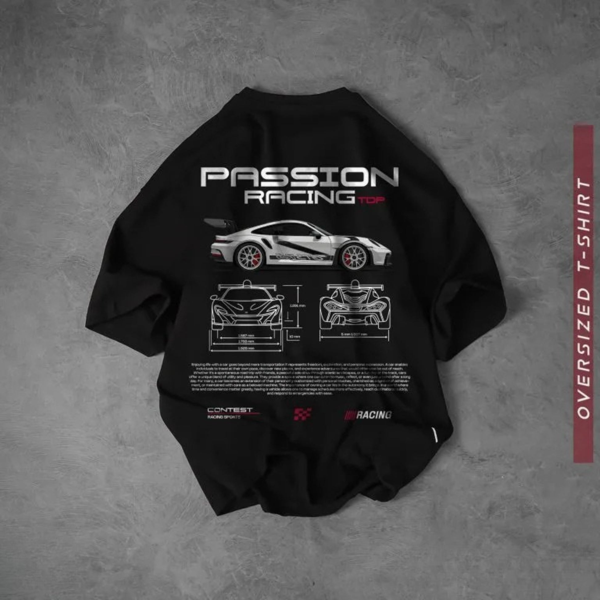 Passon Racing I Black Oversize T-Shirt