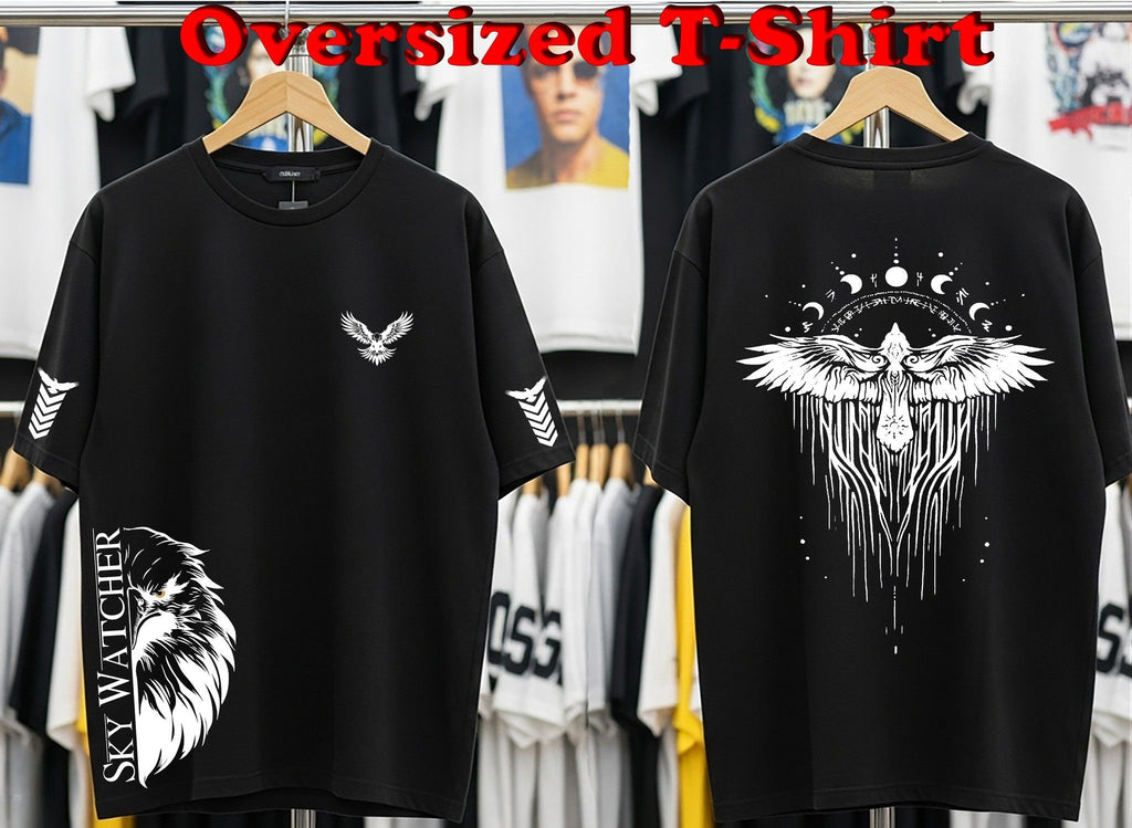 Sky Watcher I Black Oversized T-Shirt