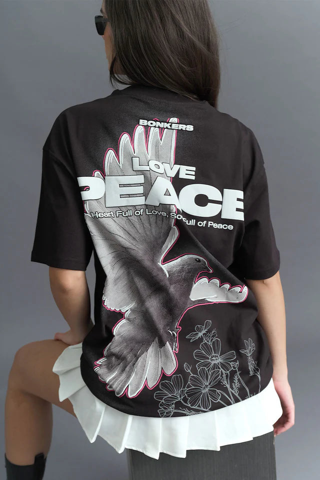 Signature Love And Peace Premium Oversized T-shirt Unisex
